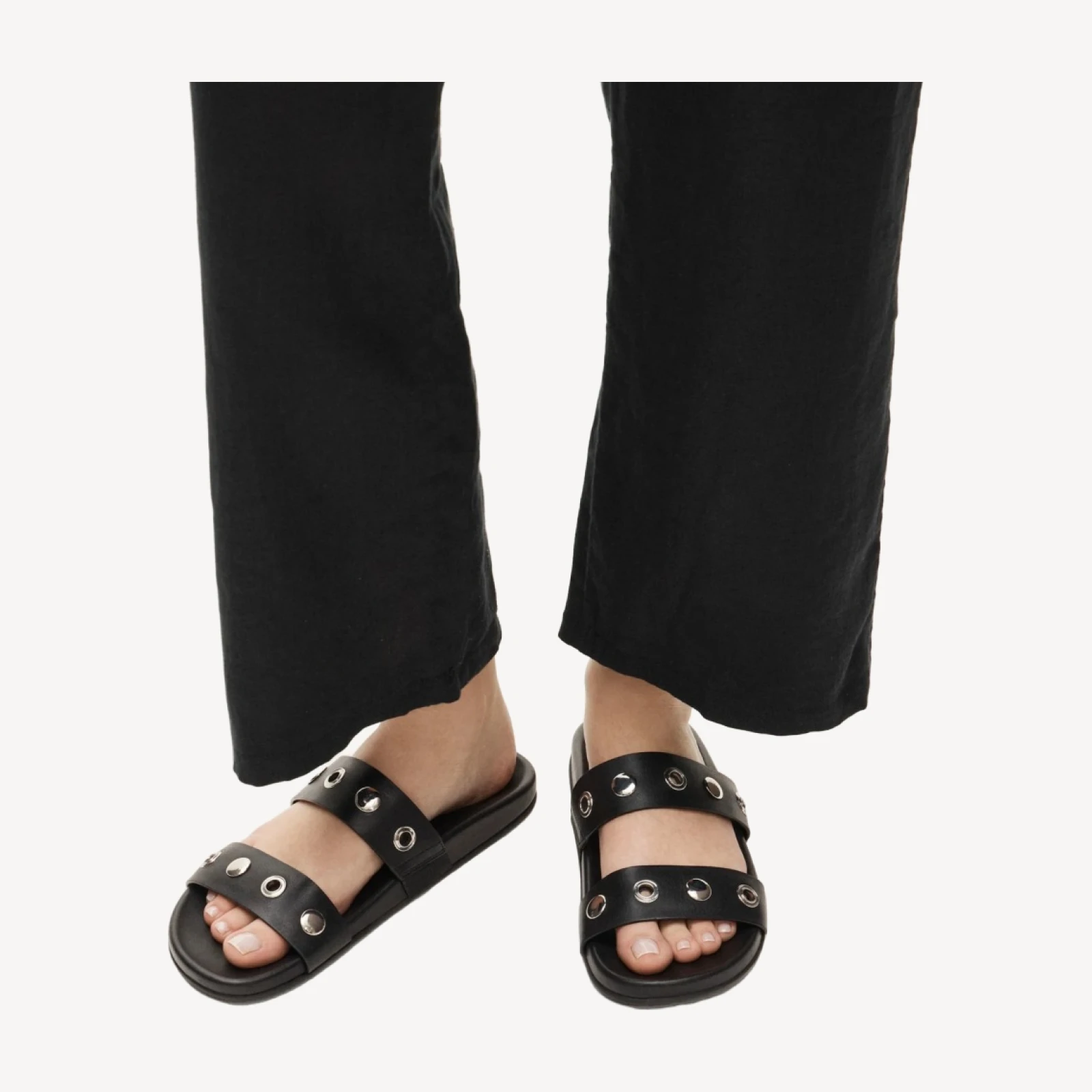 Kira grommet sandals in leather