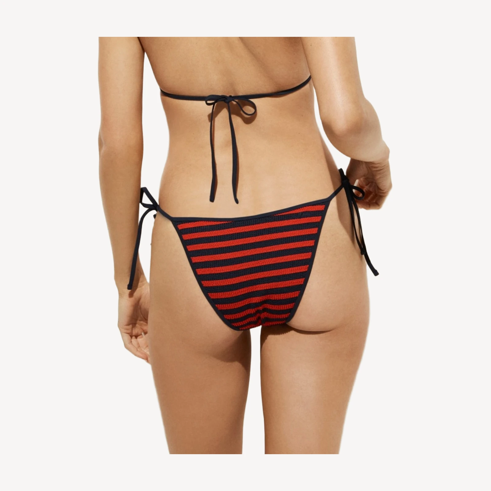 Cheeky scrunchie string bikini bottom in stripe