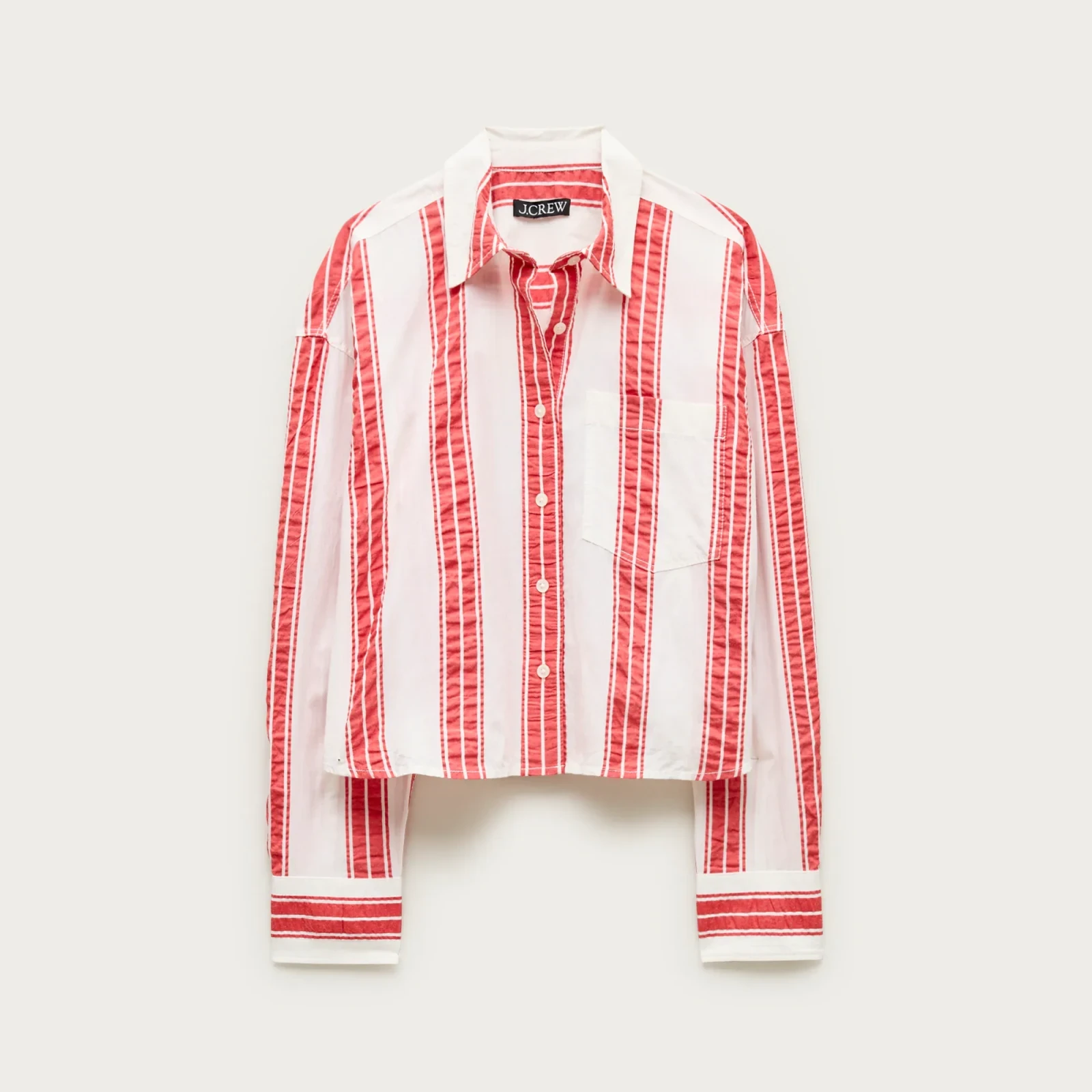 Étienne cropped button-up in striped dobby