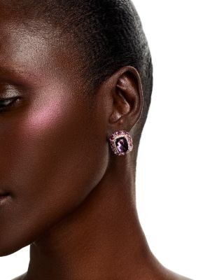Bloomingdale's Fine Collection Amethyst & Diamond Halo Stud Earrings in 14K Rose Gold