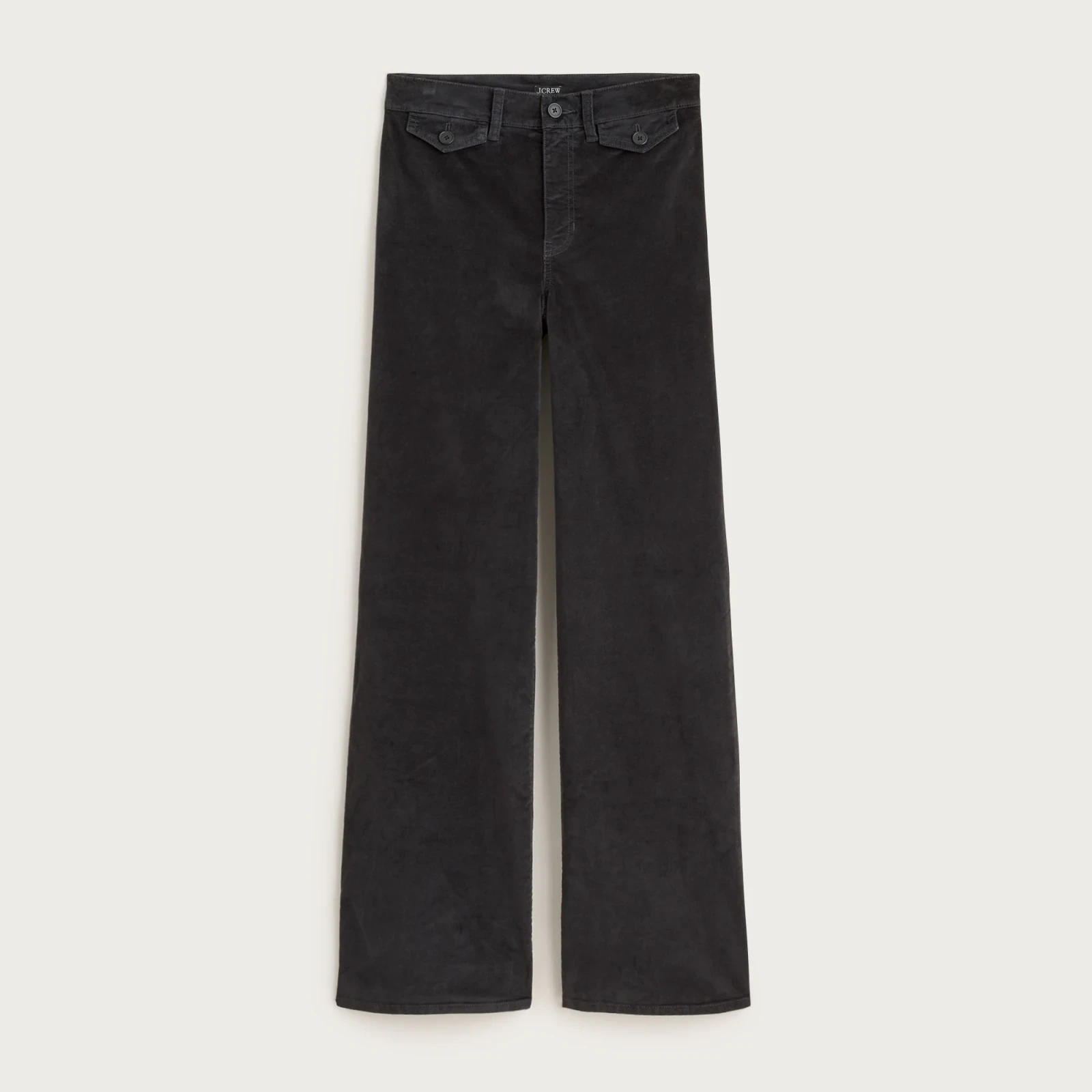 Petite wide-leg trouser in washed velvet