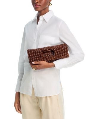 Aqua Wooden Bead Envelope Bag - Exclusive, photo 2