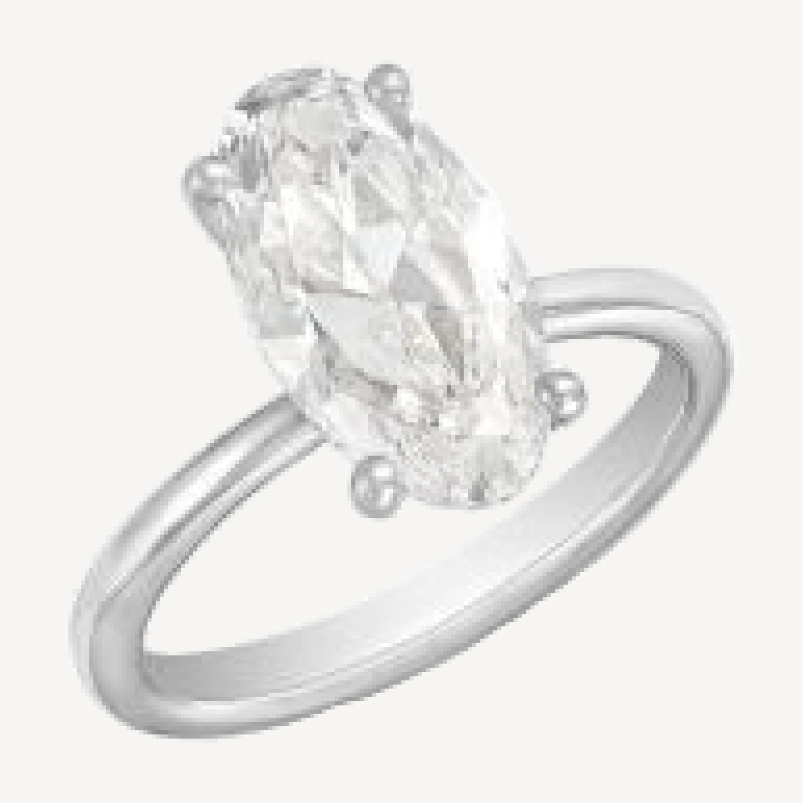 Bloomingdale's Fine Collection Luxe Collection Certified Lab Grown Diamond Oval Solitaire Engagement Ring in 18K White Gold, 3.0 tcw