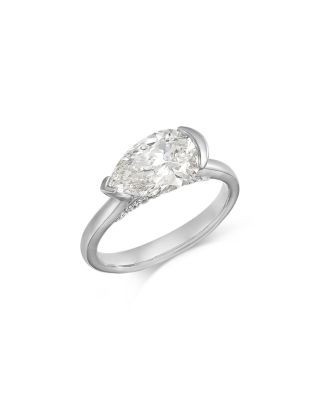 Bloomingdale's Fine Collection Luxe Collection Certified Lab Grown Diamond Pear Cut Solitaire Ring in 18K White Gold, 2.1 tcw