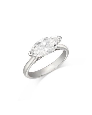 Bloomingdale's Fine Collection Luxe Collection Certified Lab Grown Diamond Marquis Cut Solitaire Ring in 18K White Gold, 2.1 tcw