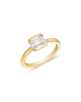 Bloomingdale's Fine Collection Luxe Collection Certified Lab Grown Diamond Emerald Cut Solitaire Ring in 18K Yellow Gold, 1.0 tcw