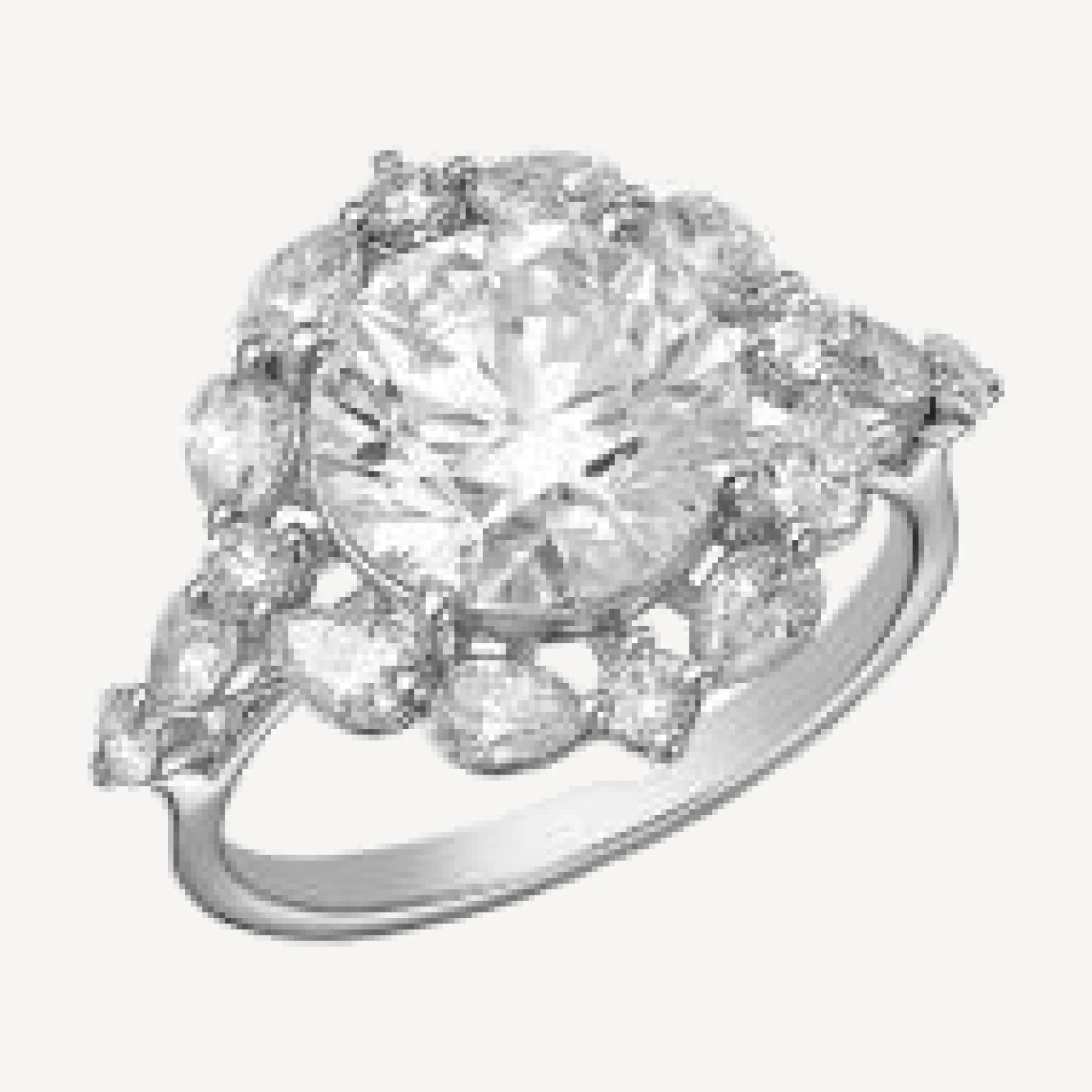 Bloomingdale's Fine Collection Luxe Collection Certified Lab Grown Diamond Halo Engagement Ring in 18K White Gold, 4.0 tcw
