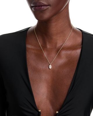 Bloomingdale's Fine Collection Luxe Collection Certified Lab Grown Diamond Oval Half Bezel Solitaire Pendant Necklace in 14K Yellow Gold, 2.0 tcw