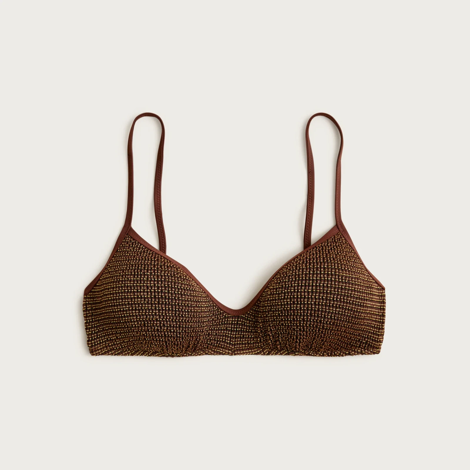 Odessa bikini top in metallic scrunchie