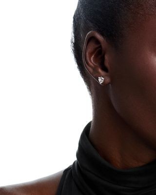 Bloomingdale's Fine Collection Luxe Collection Certified Lab Grown Diamond Shield Solitaire Stud Earrings in 14K White Gold, 2.0 tcw