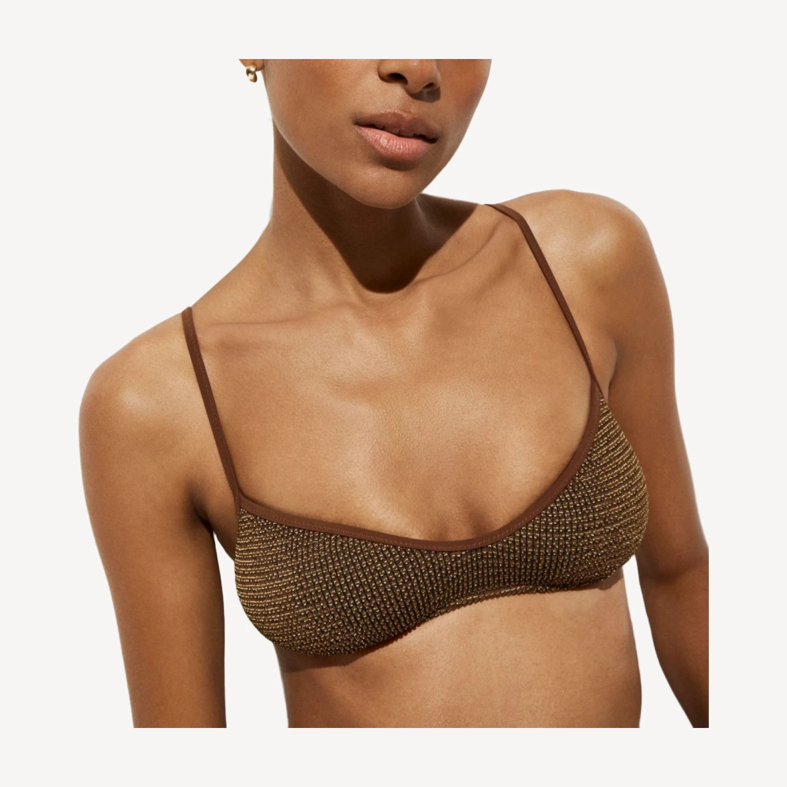 Odessa bikini top in metallic scrunchie