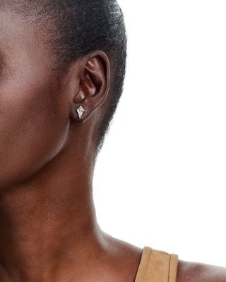 Bloomingdale's Fine Collection Luxe Collection Certified Lab Grown Diamond Kite Solitaire Stud Earrings in 14K White Gold, 2.0 tcw