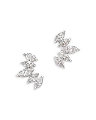Bloomingdale's Fine Collection Luxe Collection Certified Lab Grown Diamond Marquis Curve Stud Earrings in 14K White Gold, 0.60 tcw