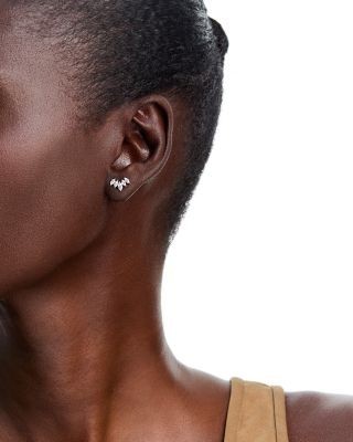 Bloomingdale's Fine Collection Luxe Collection Certified Lab Grown Diamond Marquis Curve Stud Earrings in 14K White Gold, 0.60 tcw