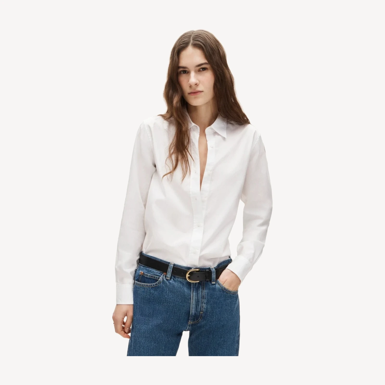 Jules classic-fit button-up shirt in cotton poplin