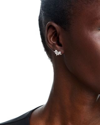 Bloomingdale's Fine Collection Luxe Collection Certified Lab Grown Diamond Kite Curved Cluster Stud Earrings in 14K White Gold, 1.75 tcw