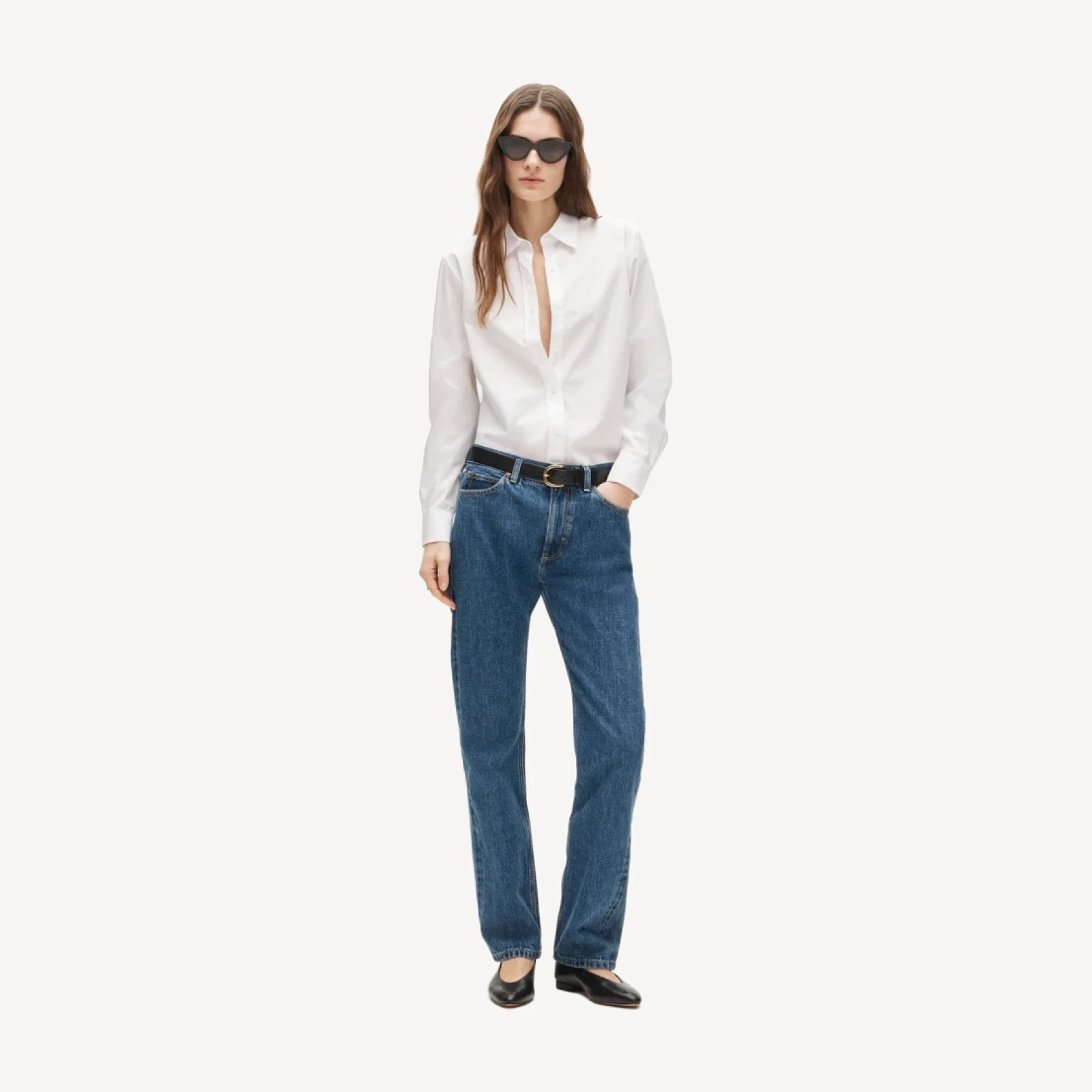 Jules classic-fit button-up shirt in cotton poplin