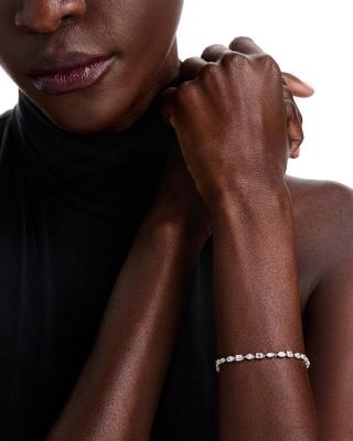 Bloomingdale's Fine Collection Luxe Collection Certified Lab Grown Diamond Fancy Cut Tennis Bracelet in 14K White Gold, 5.0 tcw