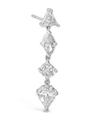 Bloomingdale's Fine Collection Luxe Collection Certified Lab Grown Diamond Fancy Cut Drop Earrings in 14K White Gold, 3.0 tcw
