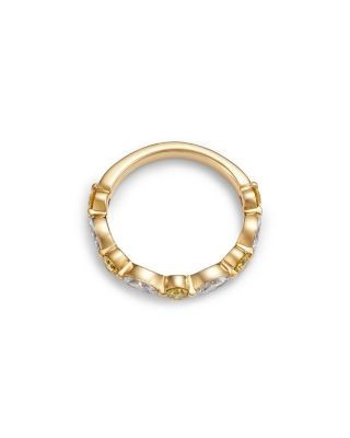 Bloomingdale's Fine Collection Luxe Collection Certified Lab Grown Color Diamond Round & Marquise Band in 14K Gold, 1.0 tcw