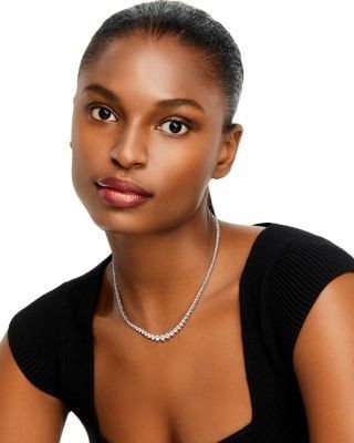 Bloomingdale's Fine Collection Certified Diamond Tennis Necklace in 14K White Gold, 10.0 tcw