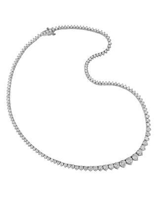 Bloomingdale's Fine Collection Certified Diamond Tennis Necklace in 14K White Gold, 10.0 tcw