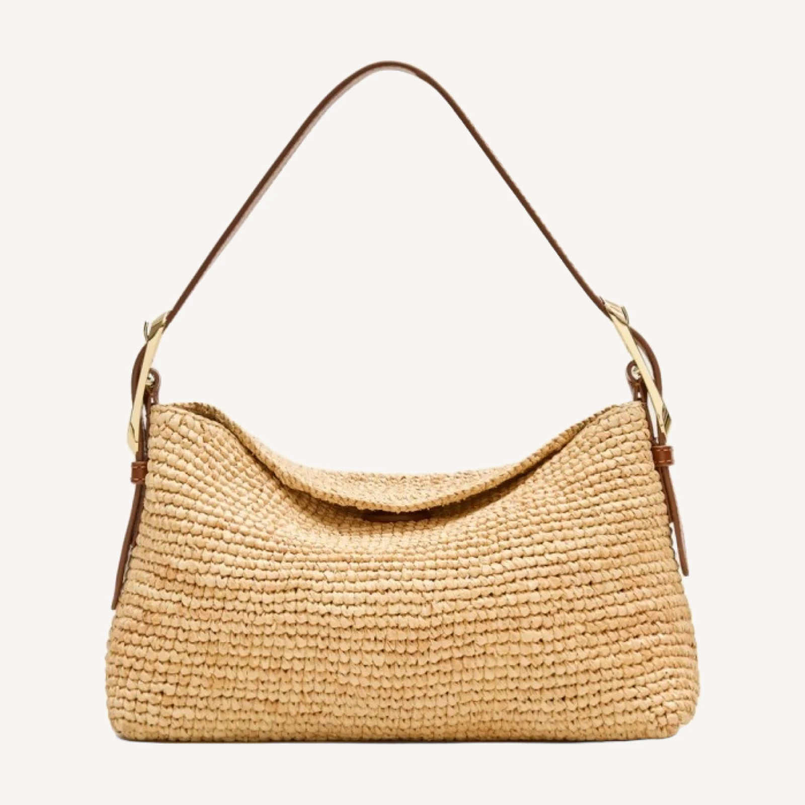 Berkeley small handknotted shoulder bag in raffia