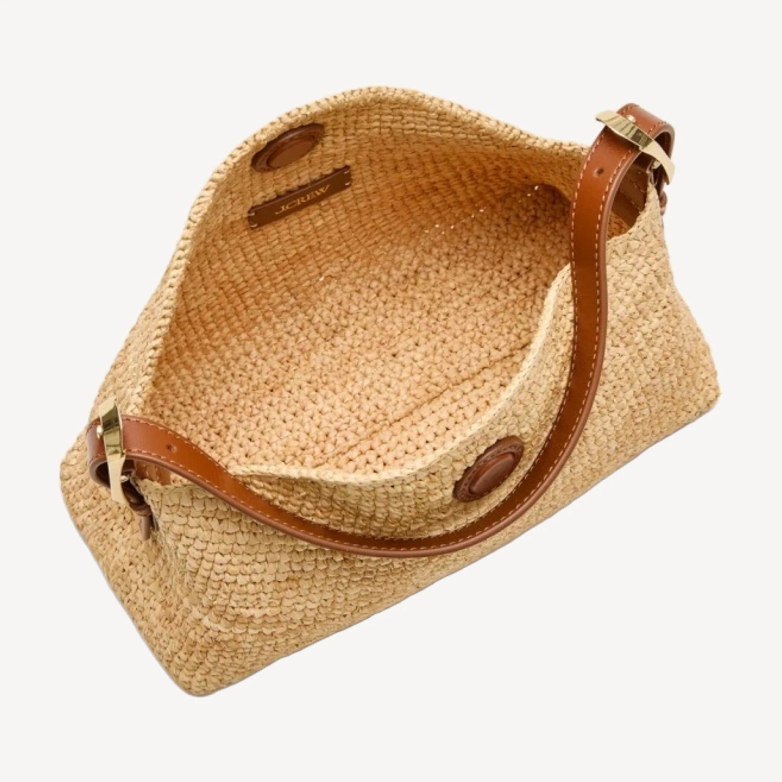 Berkeley small handknotted shoulder bag in raffia