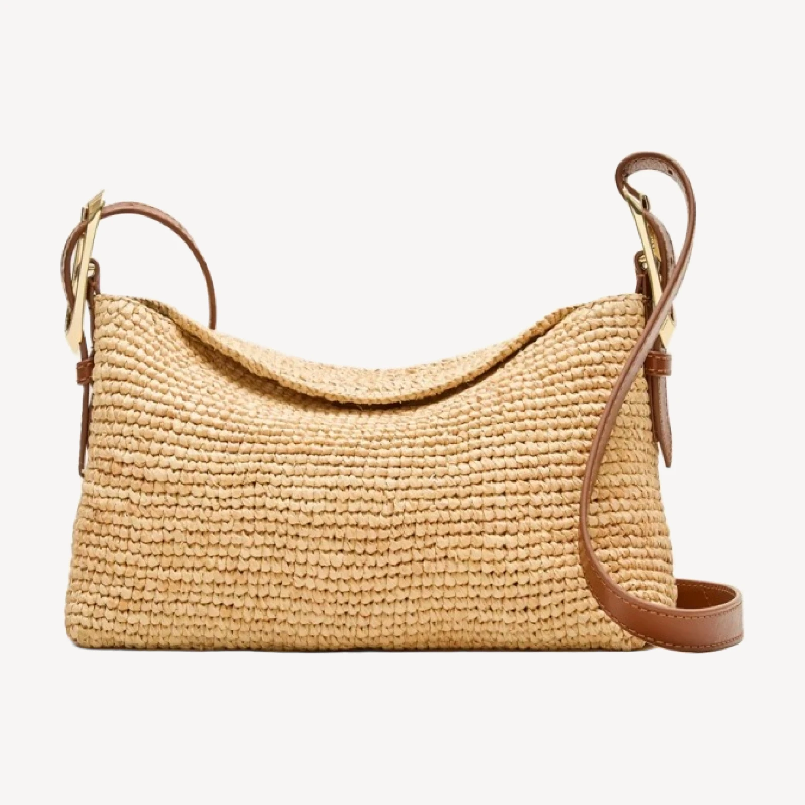Berkeley small handknotted shoulder bag in raffia