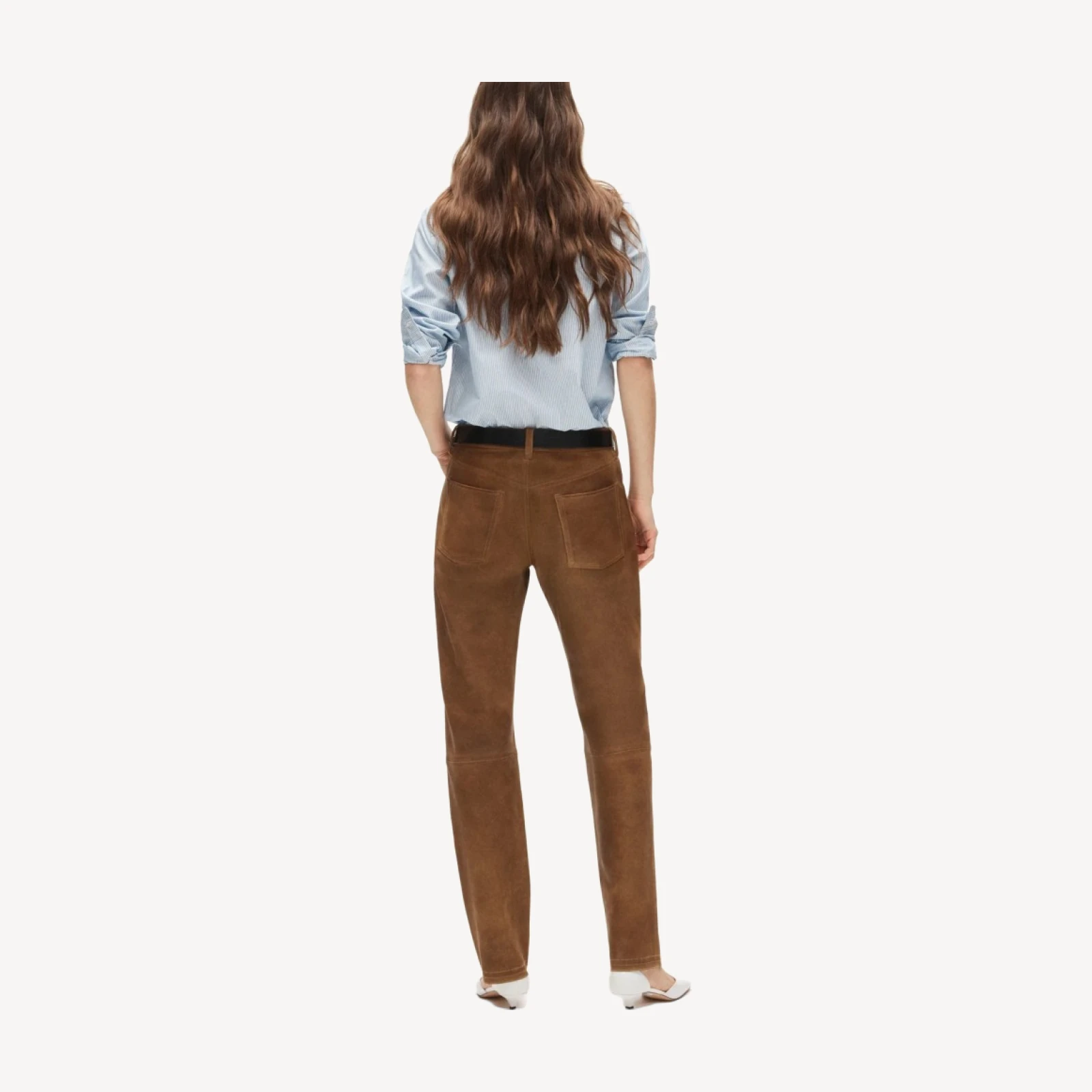 Western straight pant in leather