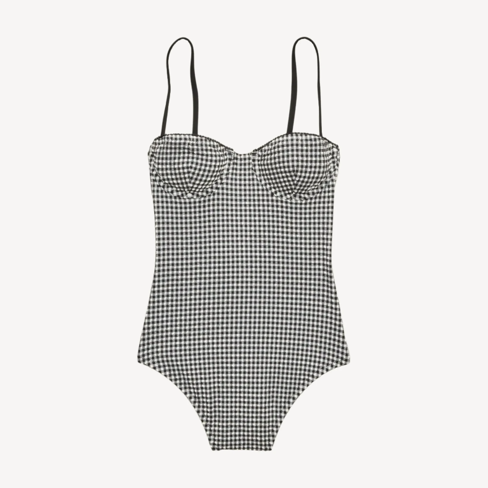 Balconette underwire one-piece in gingham
