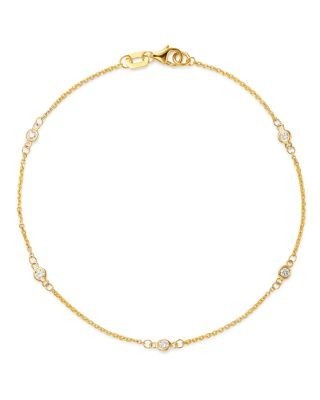 Bloomingdale's Fine Collection Diamond Station Bracelet in 14K Yellow Gold, 0.10 tcw