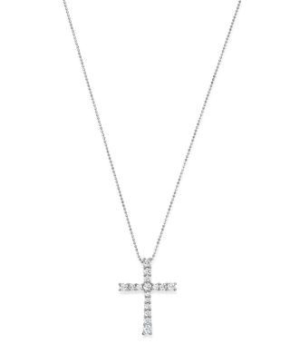 Diamond Cross Pendant in 14K White Gold, 1.0 tcw