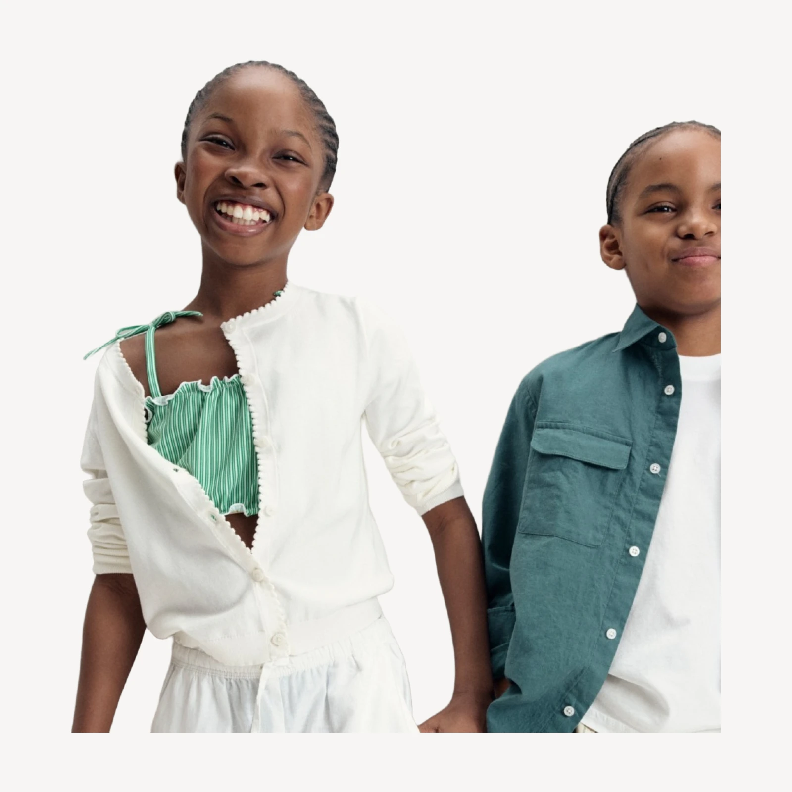 Girls' scalloped lightweight cotton cardigan