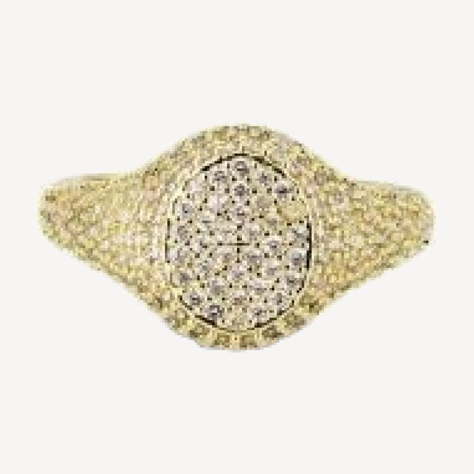 Aqua Pave Oval Signet Ring - Exclusive