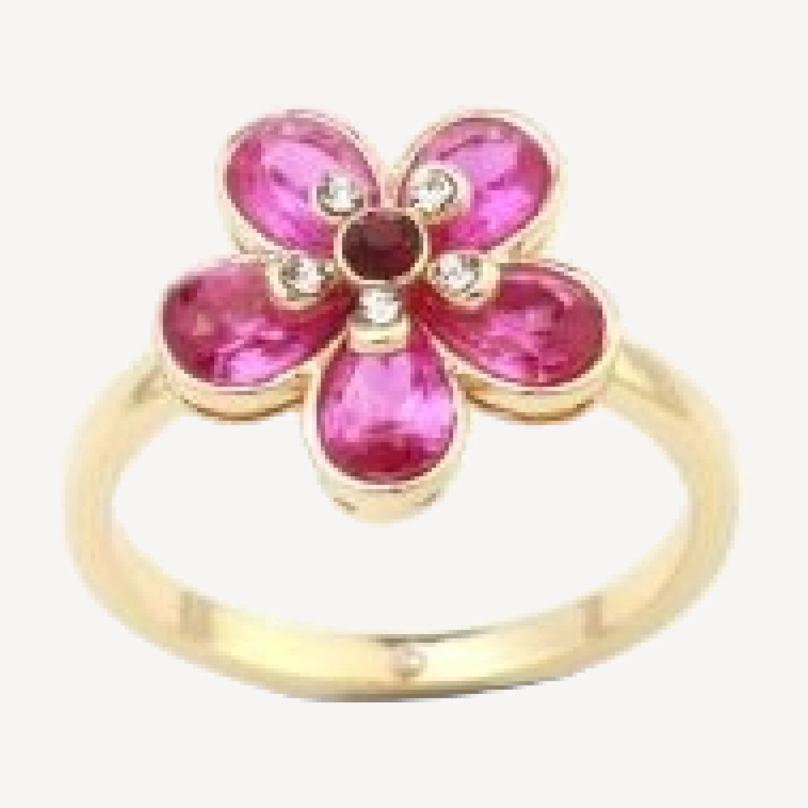 Aqua Cubic Zirconia Flower Cocktail Ring - Exclusive