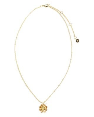 Aqua Cubic Zirconia Flower Pendant Necklace, 16 - Exclusive