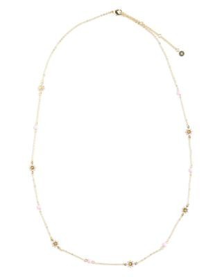 Aqua Mixed Stone Flower Strand Necklace, 28-31 - Exclusive