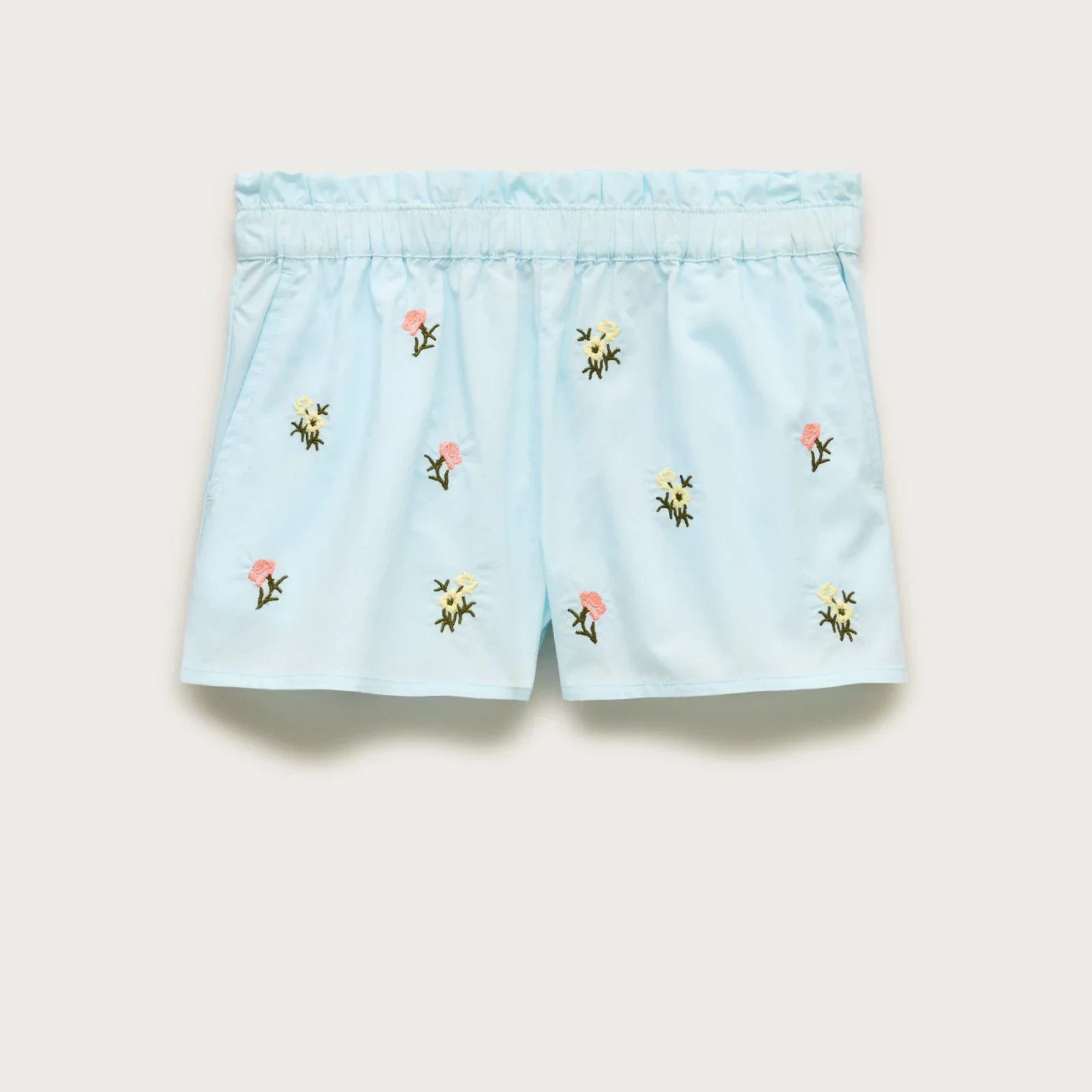 Girls' pull-on embroidered short