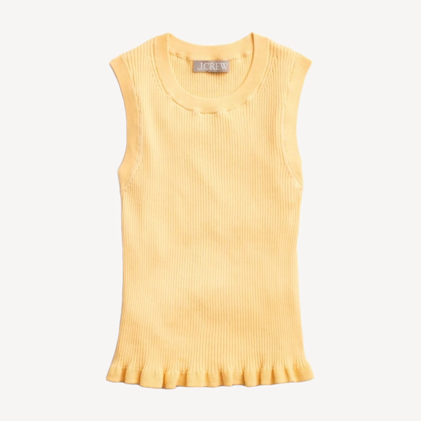 Ruffle-trim shell tank top in premium ultra-fine cotton