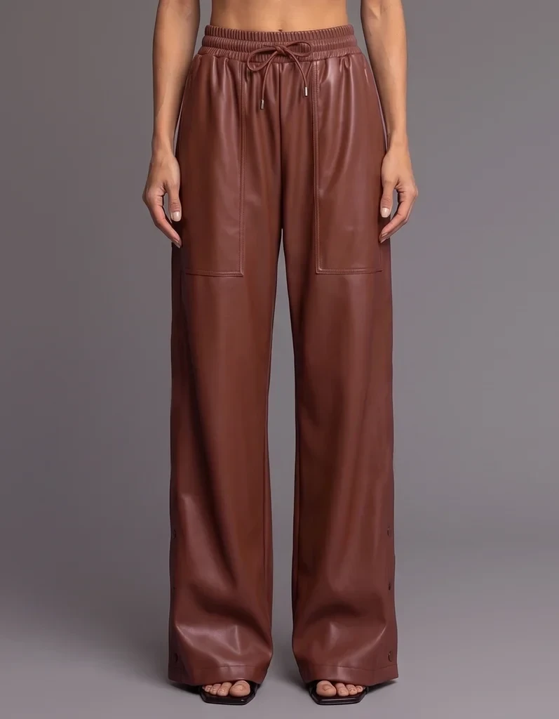 CARA LEATHER PANTS [Mocha]