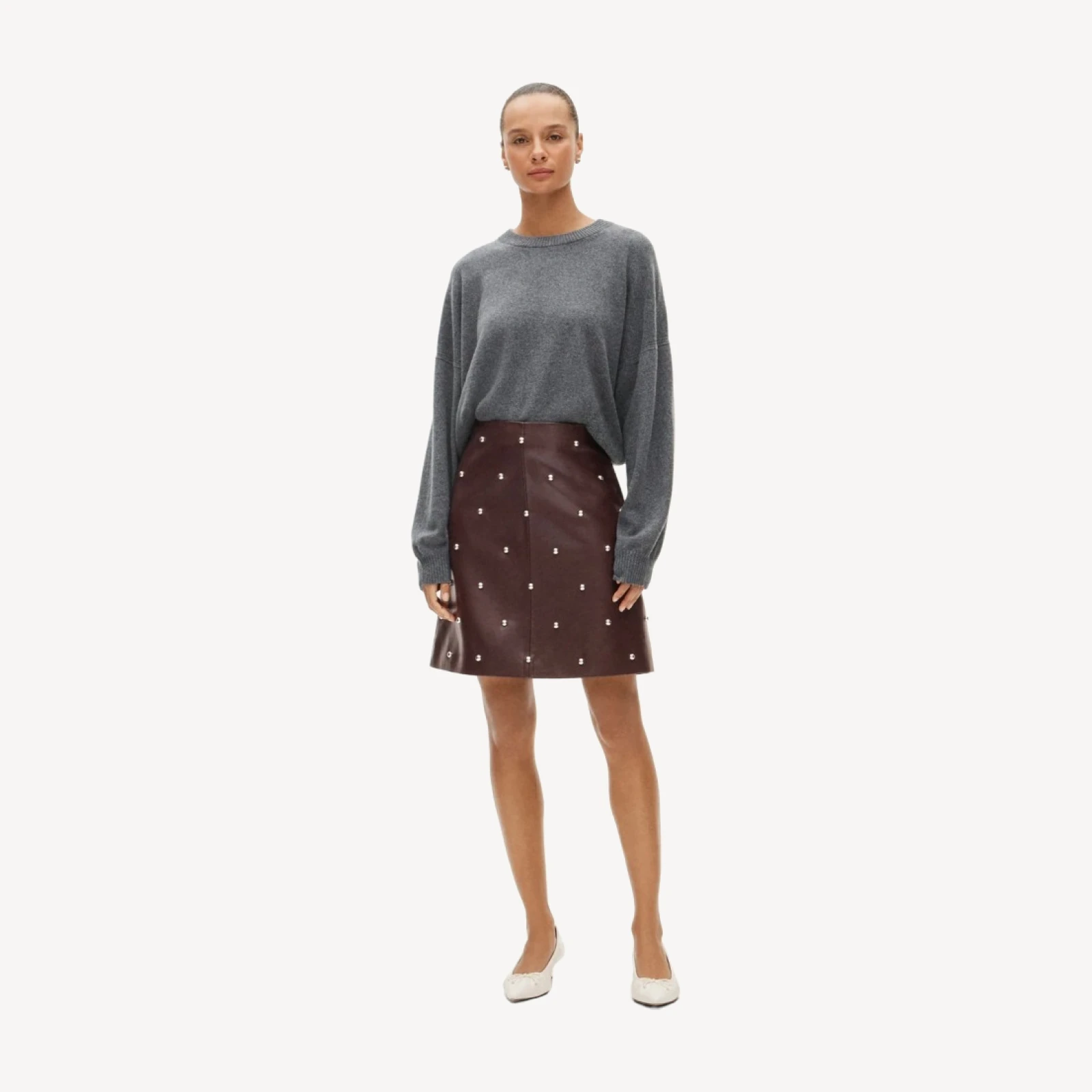 Collection Fairfax skirt in studded faux leather