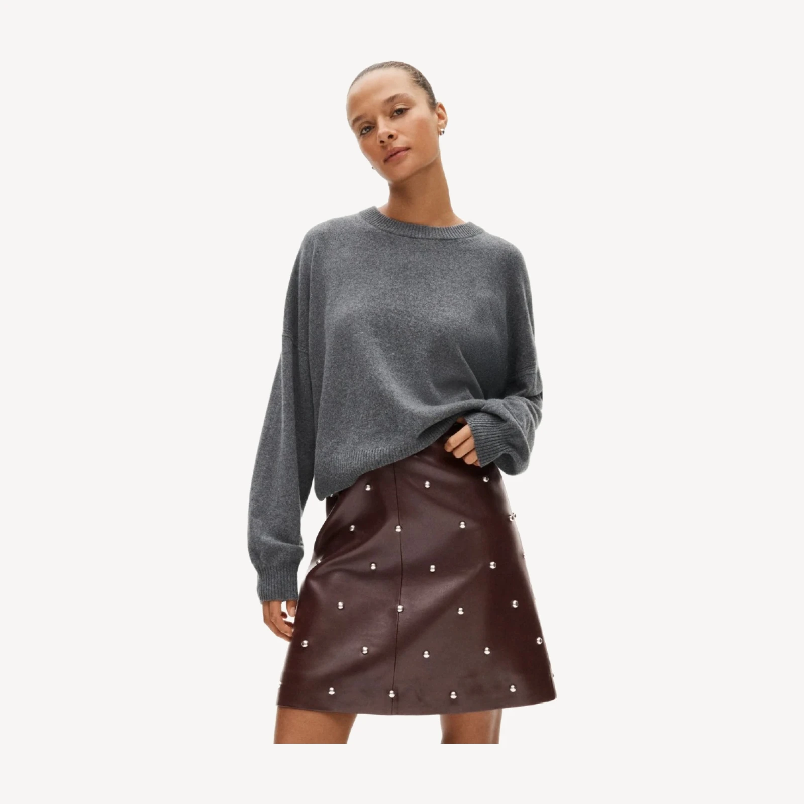 Collection Fairfax skirt in studded faux leather