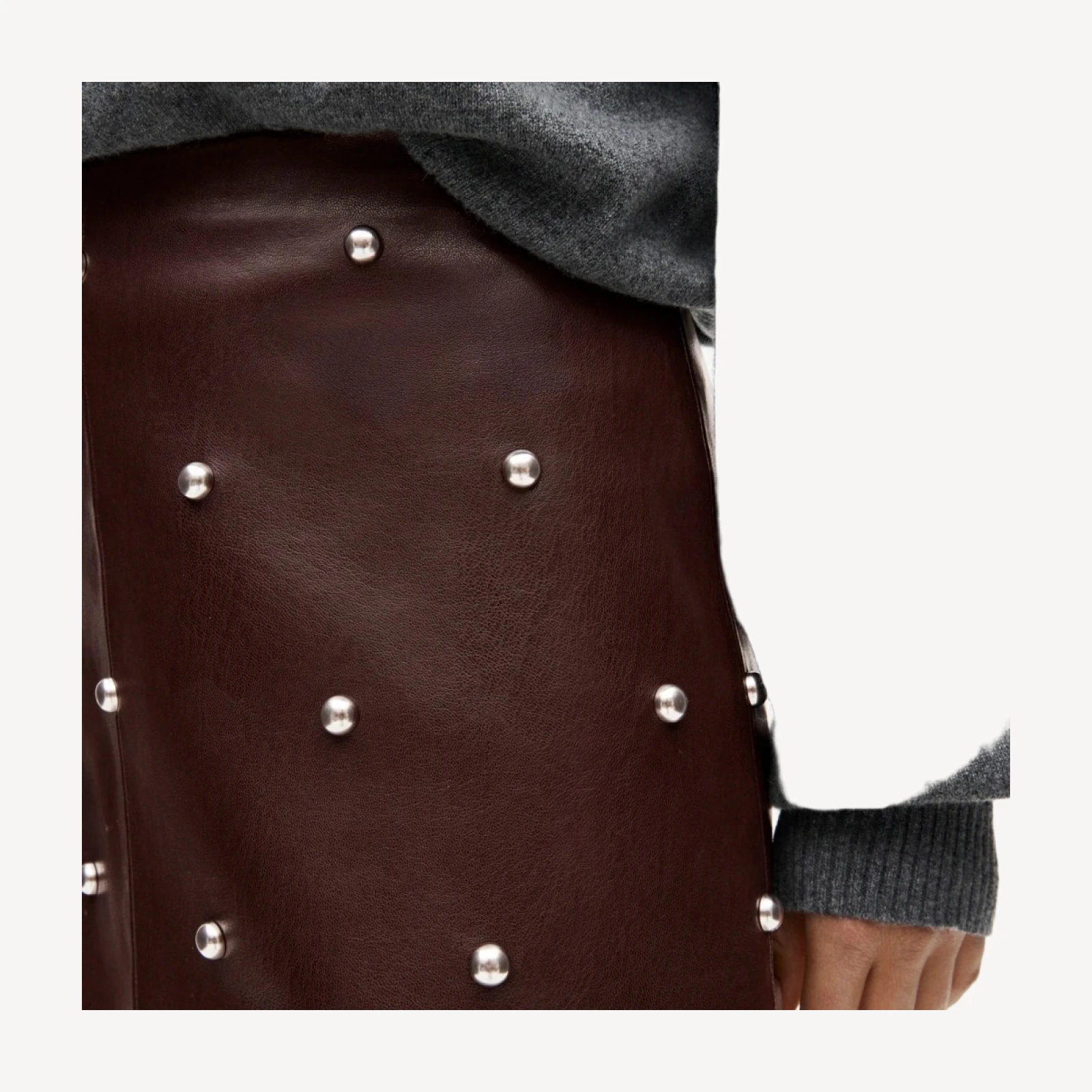 Collection Fairfax skirt in studded faux leather
