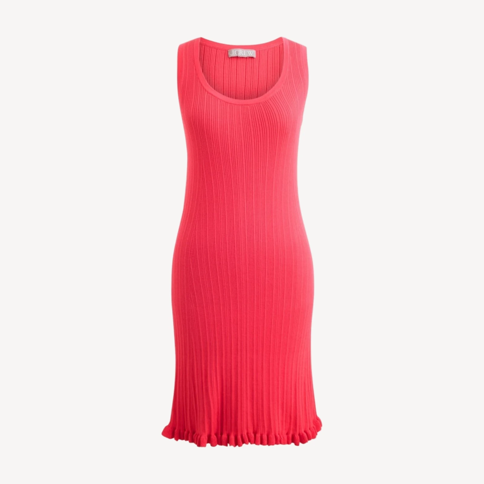 Ruffle-trim sweater-dress in premium ultra-fine cotton