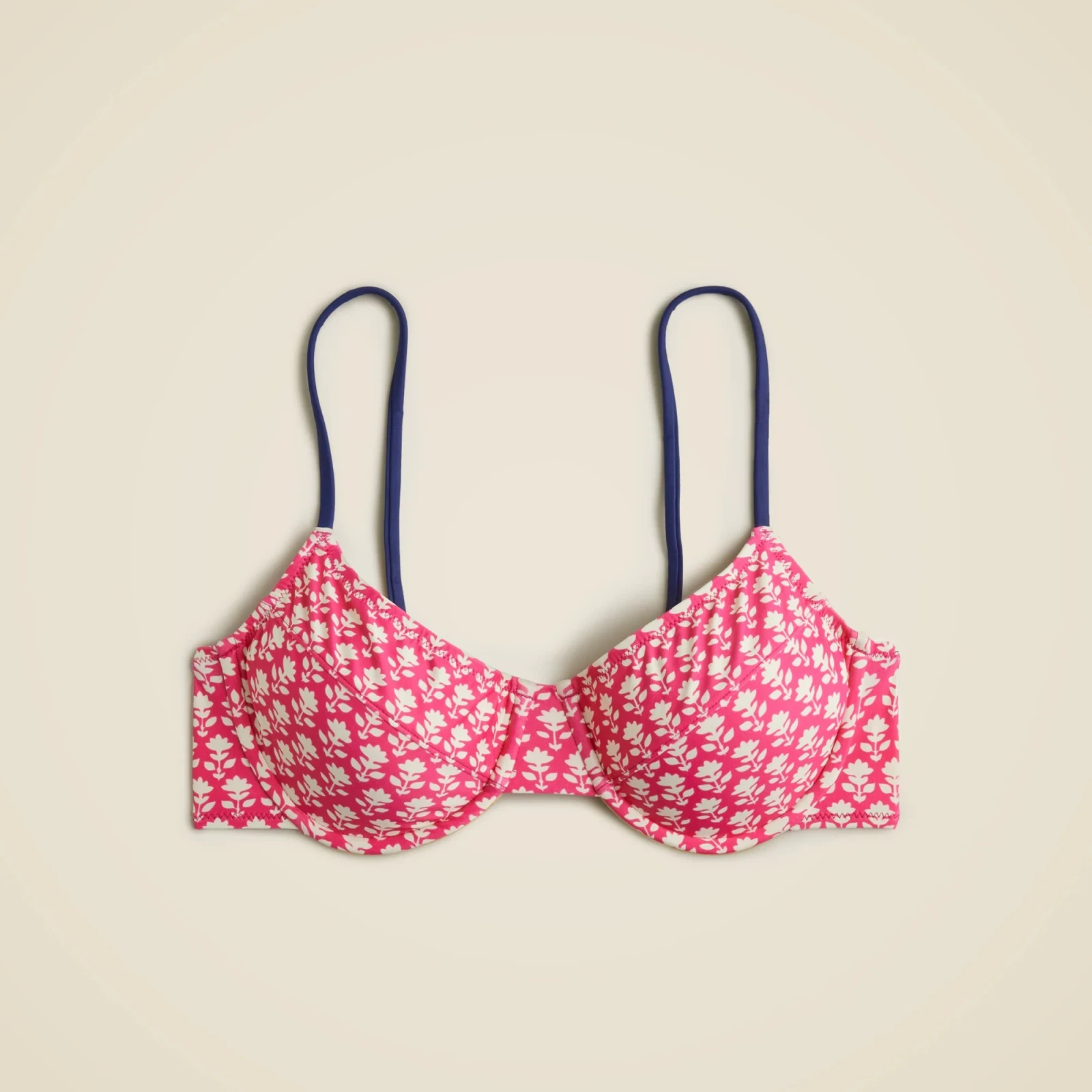 DD 1993 underwire bikini top in pink stamp floral