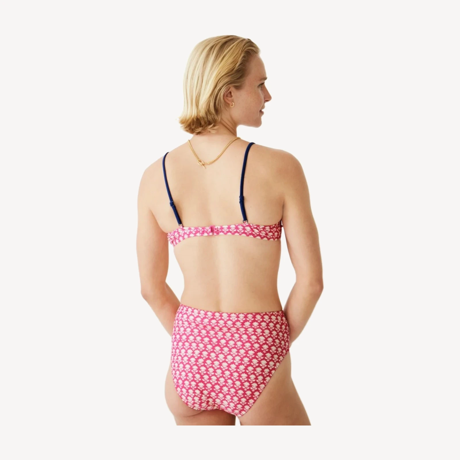 DD 1993 underwire bikini top in pink stamp floral