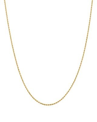 Bloomingdale's Fine Collection Men's 14K Yellow Gold 1.5mm Diamond Cut Rope Chain Necklace, 16