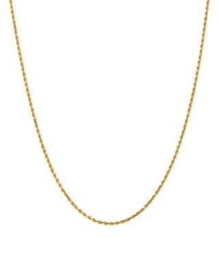 Bloomingdale's Fine Collection Men's 14K Yellow Gold 2mm Diamond Cut Rope Chain Necklace