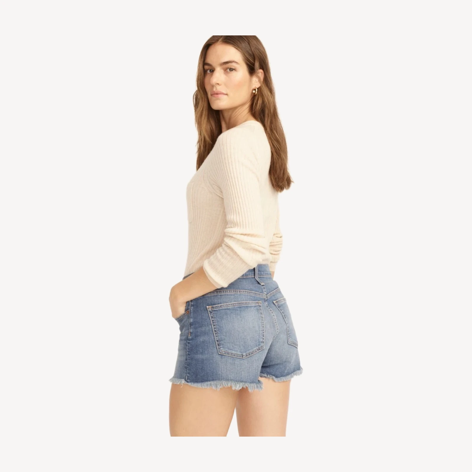 Mid-rise denim short in Squash wash